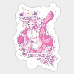 Overwatch Reaper - Too sugoi to live, Too kawaii to die die die design Sticker